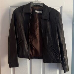 Women's Black Leather Jacket LT Sport